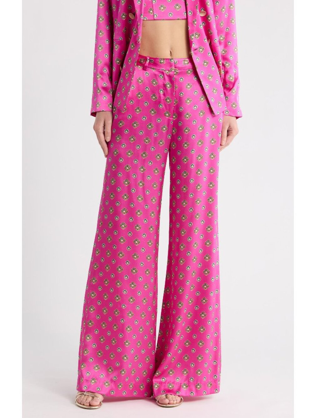 L'AGENCE Pilar Wide Leg Silk Pants